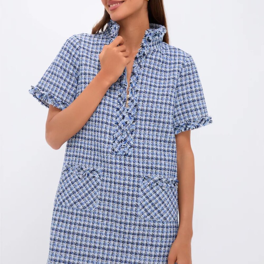 NWT: Pomander Place Navy and White Tweed Dress